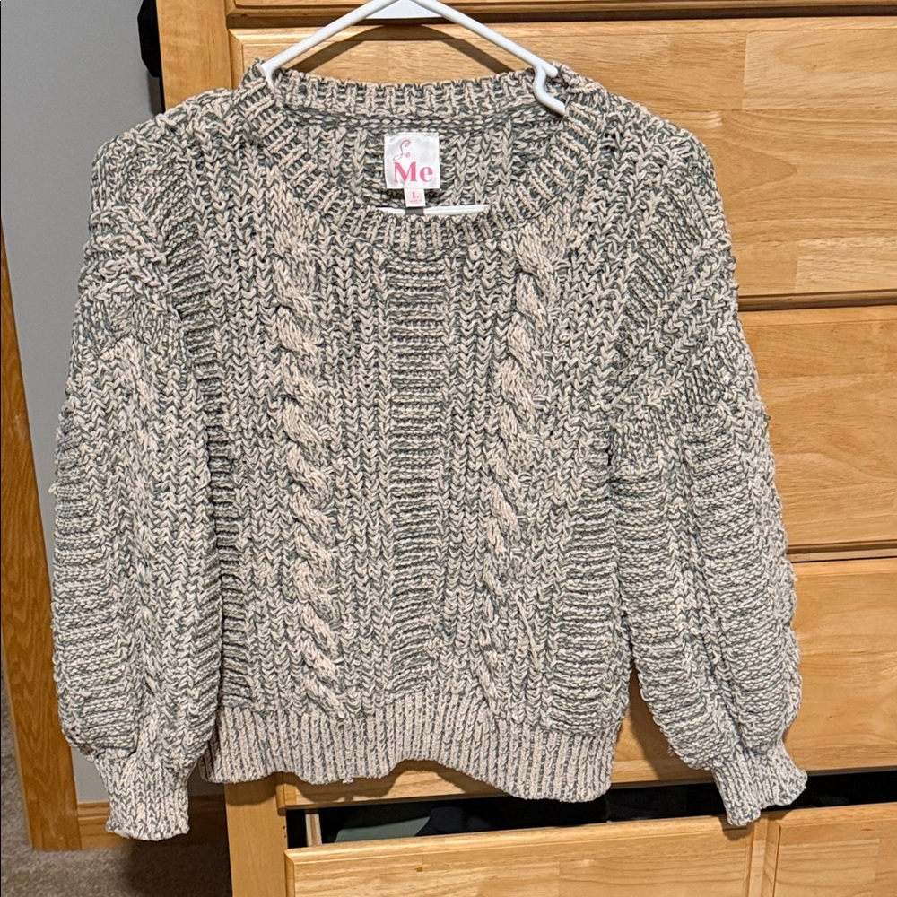 ME Makeover Essentials Women's Green Cable Knit Sweater